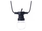 LED světelný řetěz – 10x párty žárovky čiré, 5 m, venkovní i vnitřní, teplá bílá