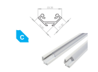 Hliníkový profil LUMINES C 2m pro LED pásky, lakovaný bílý