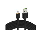 ZELENÁ Cell kabel Ray USB-A - microUSB Orange LED 200cm s support pro Ultra Charge QC3.0 rychlo nabíjení