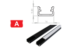 Hliníkový profil LUMINES A 1m pro LED pásky, černý