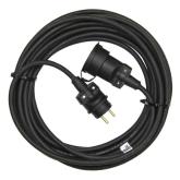 Venkovní prodlužovací kabel 25 m / 1 zásuvka / černý / guma / 230 V / 1,5 mm2