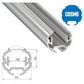 Hliníkový kulatý profil COSMO 3m pro LED pásky, hliník