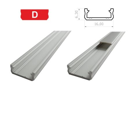 Hliníkový profil LUMINES D 2m pro LED pásky, stříbrný eloxovaný