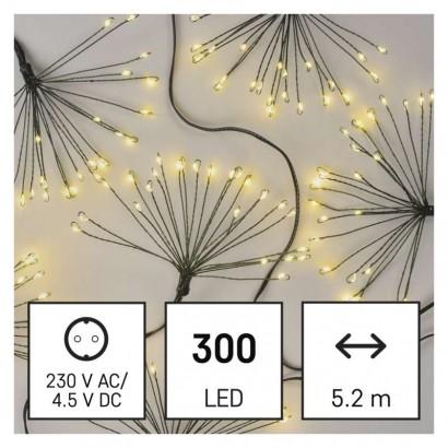 Emos LED světelný řetěz – svítící trsy, nano, 5,2 m, vnitřní, teplá bílá, časovač D3AW10
