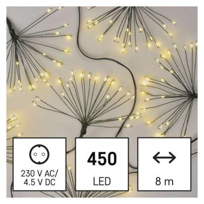 Emos LED světelný řetěz – svítící trsy, nano, 8 m, vnitřní, teplá bílá, časovač D3AW11