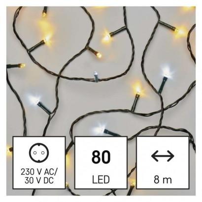 Emos LED vánoční řetěz blikající, 8 m, venkovní i vnitřní, Teplá bílá/Studená bílá bílá, časovač D4AN01