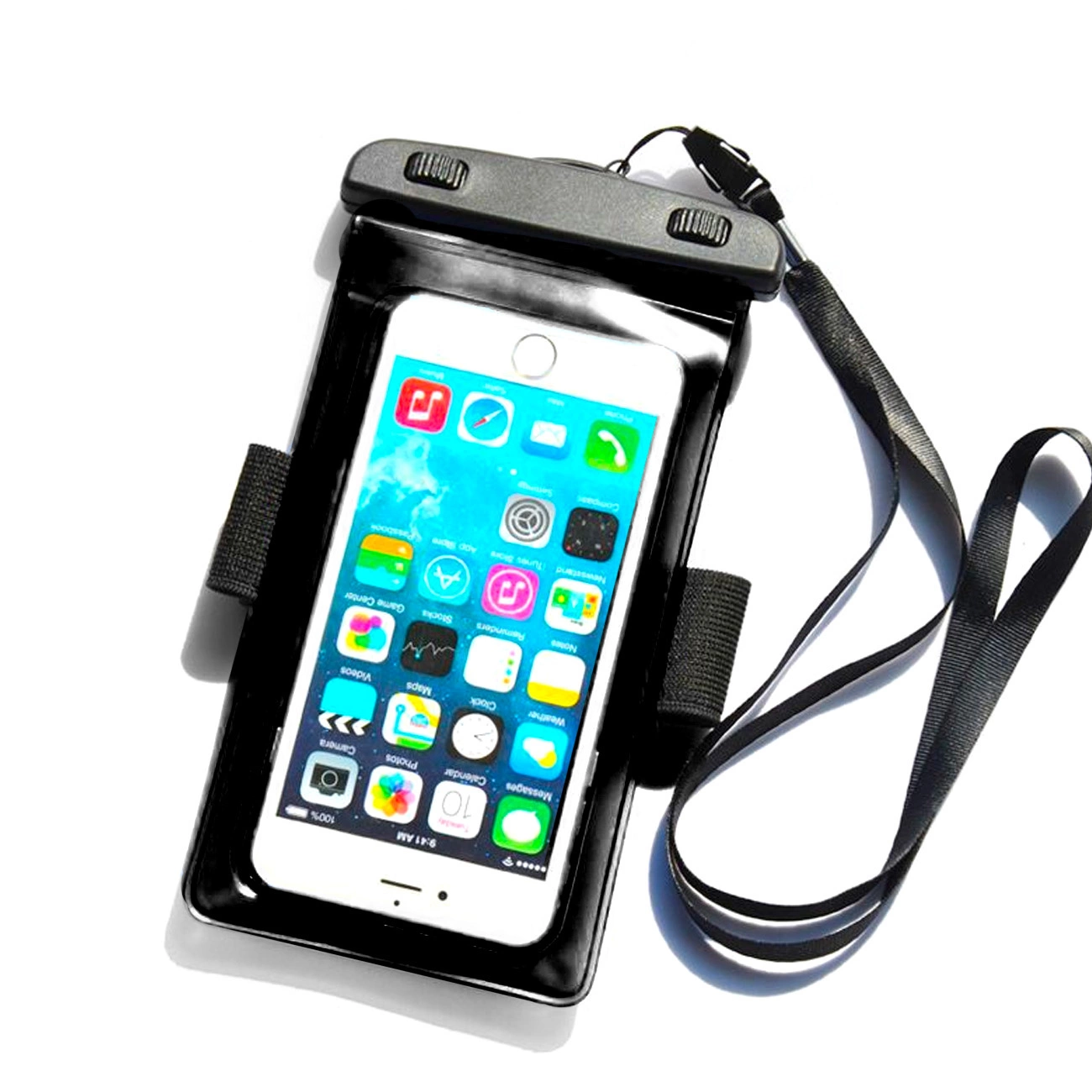 Hurtel Vodotěsné PVC pouzdro na telefon na paži - černé