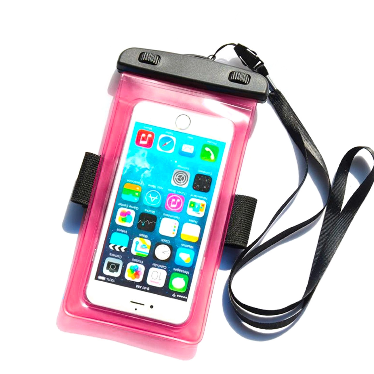 Hurtel Vodotěsné PVC pouzdro na telefon na paži - růžové