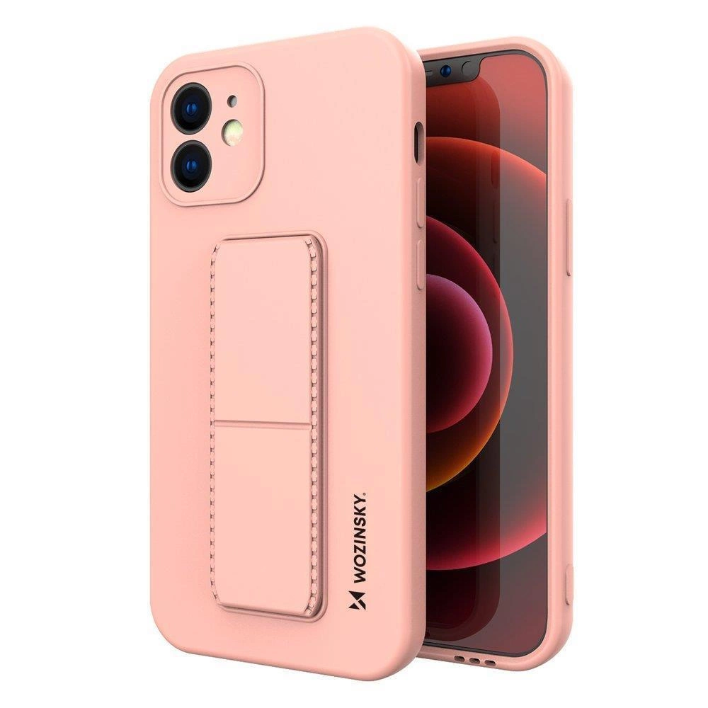 Wozinsky Kickstand Case silikonové pouzdro se stojánkem iPhone XS Max růžové