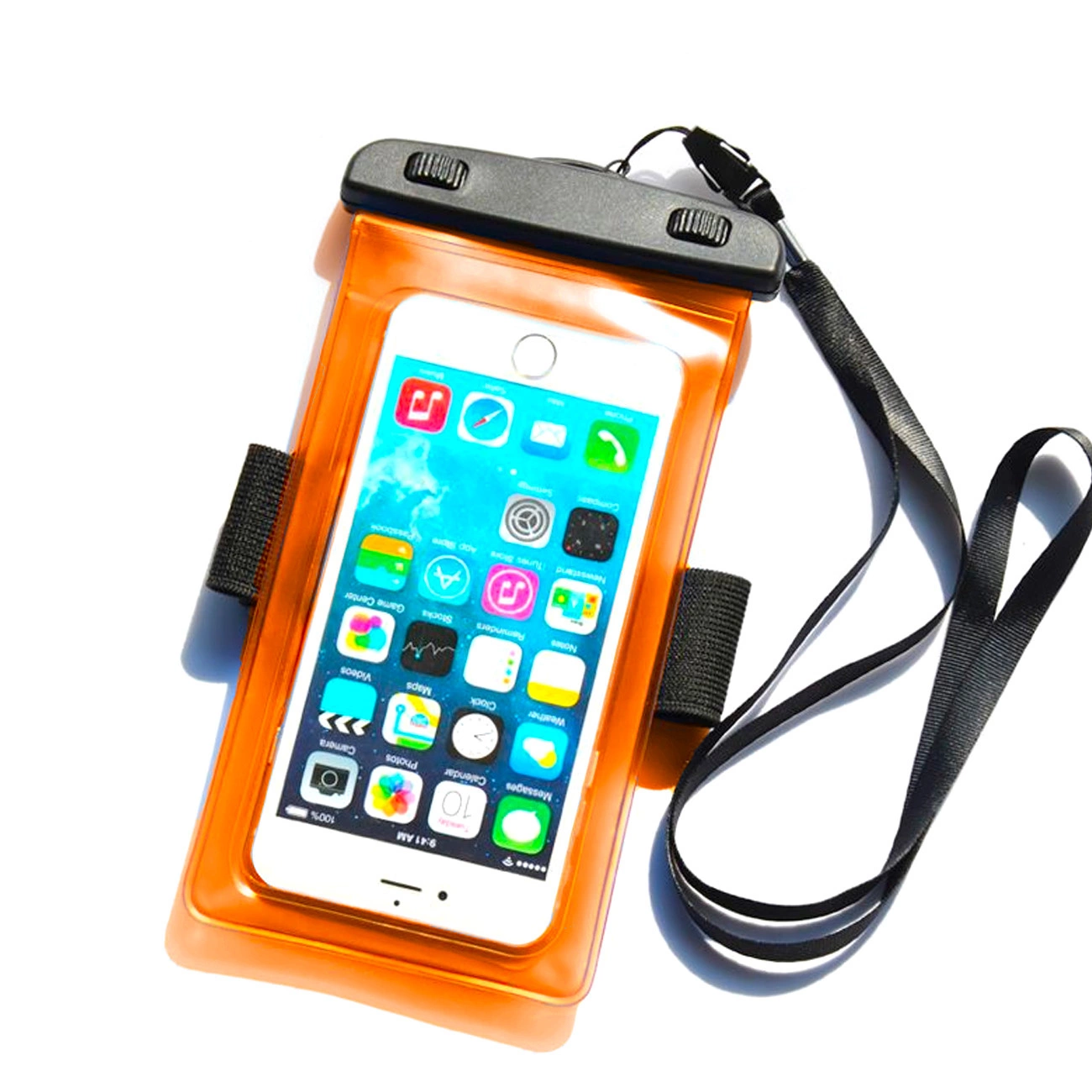 Hurtel Vodotěsné PVC pouzdro na telefon na paži - oranžové