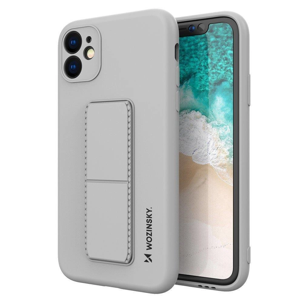 Wozinsky Kickstand Case silikonové pouzdro se stojánkem iPhone 11 Pro šedé