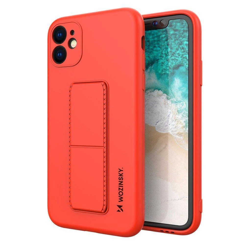 Wozinsky Kickstand Case silikonové pouzdro se stojánkem iPhone 11 Pro červené