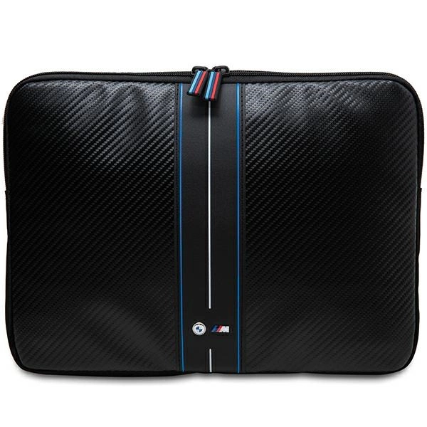 Kryt na notebook BMW Carbon & Blue Stripe 16" - černý