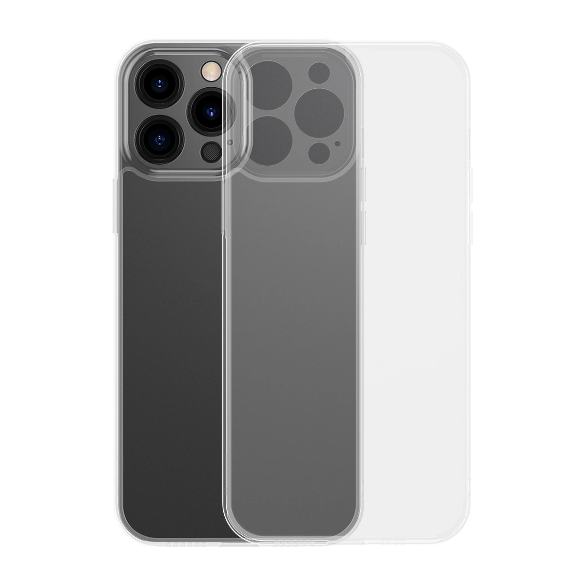 Baseus Frosted Glass Case iPhone 13 Pro pevné pouzdro s gelovým rámečkem transparentní (ARWS000702)