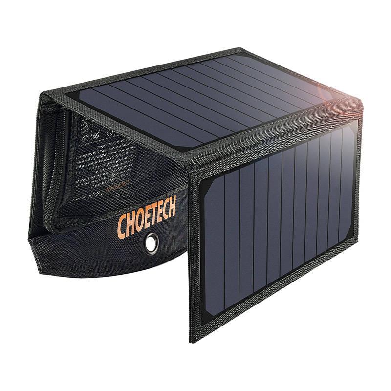 Choetech SC001 19W 2xUSB skládací solární nabíječka (černá)