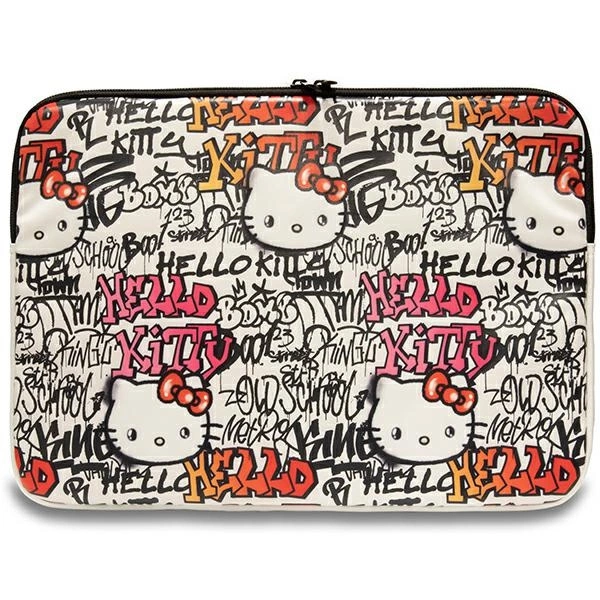 Pouzdro na notebook Hello Kitty PU Metal Logo 14" - béžové