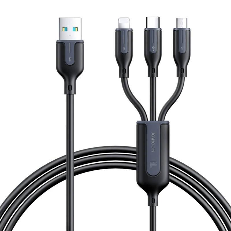 Kabel USB Joyroom S-1T3066A15 3v1 / 3,5A / 66W / 1,2 m (černý)