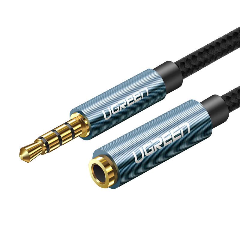UGREEN AV118 Prodlužovací audio kabel 3,5 mm jack AUX, 0,5 m (černý)