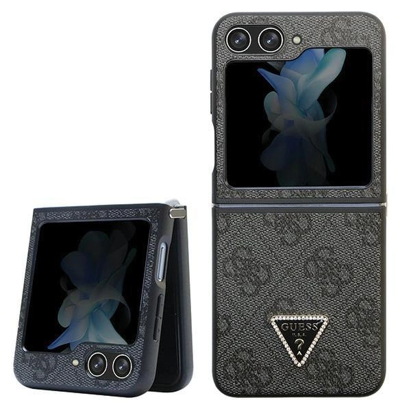 Kožené pouzdro Guess 4G Diamond Triangle pro Samsung Galaxy Z Flip 5 - černé