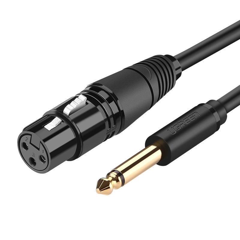 Ugreen audio kabel mikrofonní kabel XLR (samice) - 6,35 mm jack (samec) 5 m (AV131)