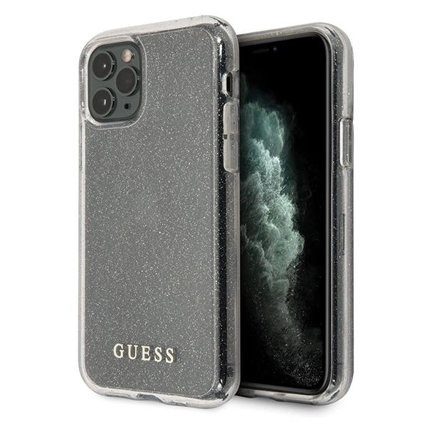 Pouzdro Guess Glitter pro iPhone 11 Pro - stříbrné