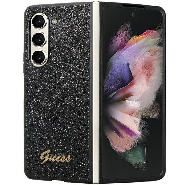 Pouzdro Guess Glitter Script pro Samsung Galaxy Z Fold 5 - černé