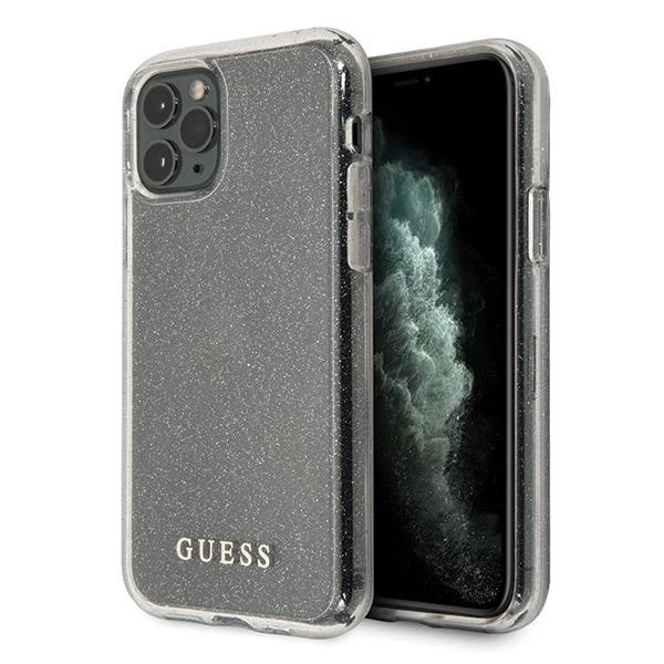 Pouzdro Guess Glitter pro iPhone 11 Pro Max - stříbrné