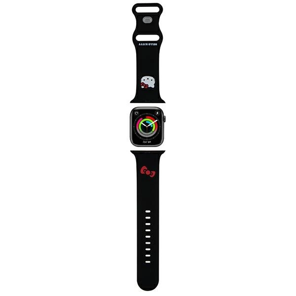Hello Kitty Silikonový řemínek Kitty Head pro Apple Watch 42/44/45/49 mm - černý