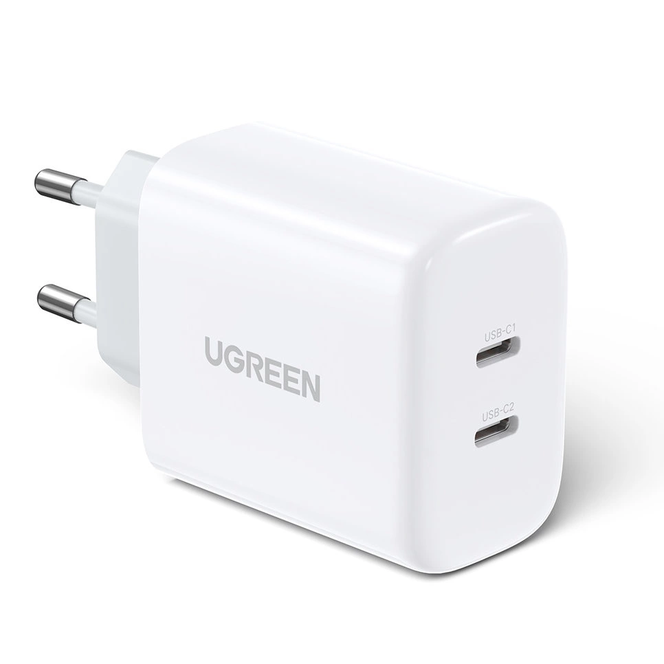 Síťová nabíječka Ugreen 2x USB Type C 40W Power Delivery bílá (10343)
