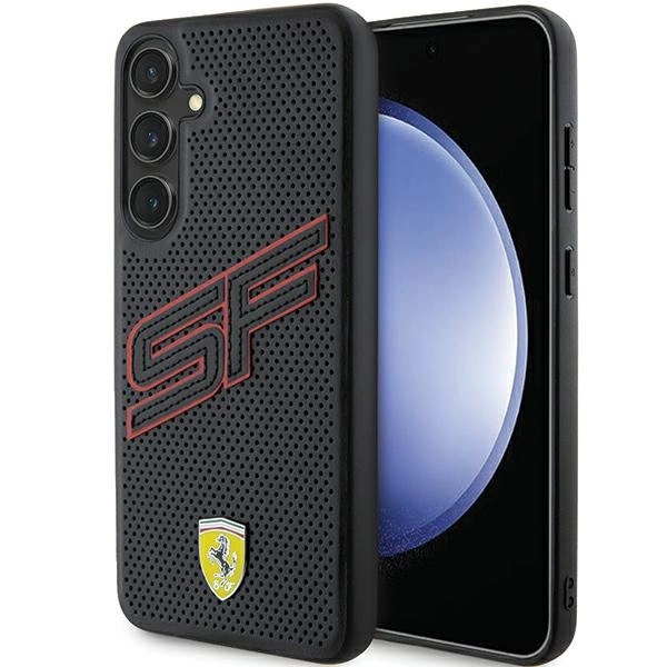 Ferrari Big SF Perforované pouzdro pro Samsung Galaxy S24+ - černé