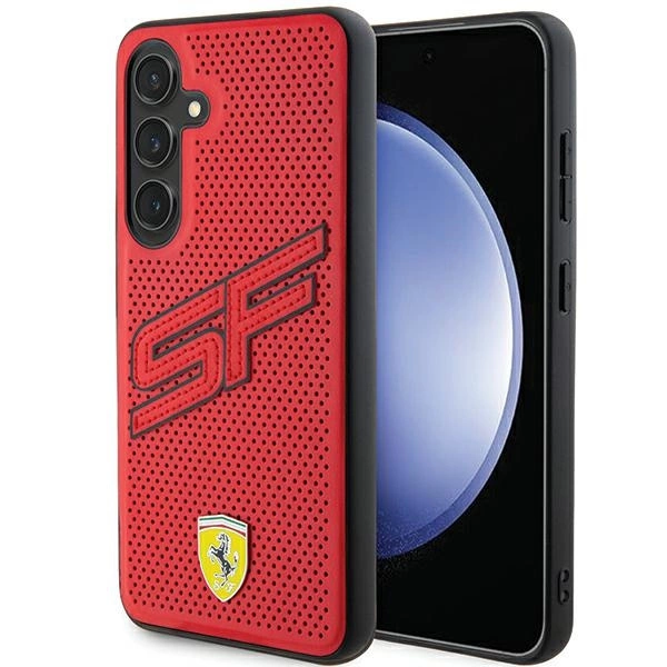 Ferrari Big SF Perforované pouzdro pro Samsung Galaxy S24+ - červené