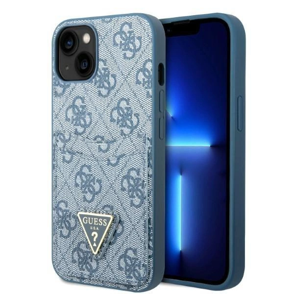 Pouzdro Guess 4G Triangle Logo Cardslot pro iPhone 13 mini - modré