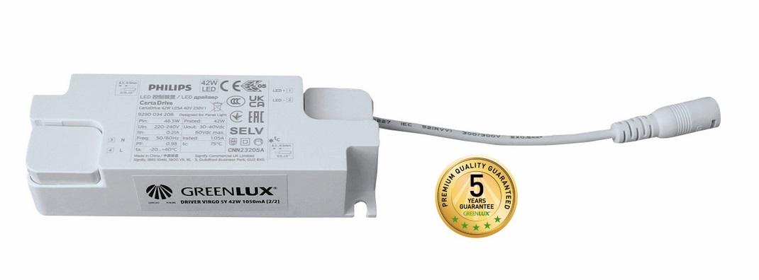 Greenlux DRIVER VIRGO 5Y 42W 1050mA [2/2] - LED driver [součást pro svítidlo] GXRE382