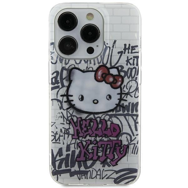 Hello Kitty IML Kitty On Bricks Graffiti pouzdro pro iPhone 15 - bílé
