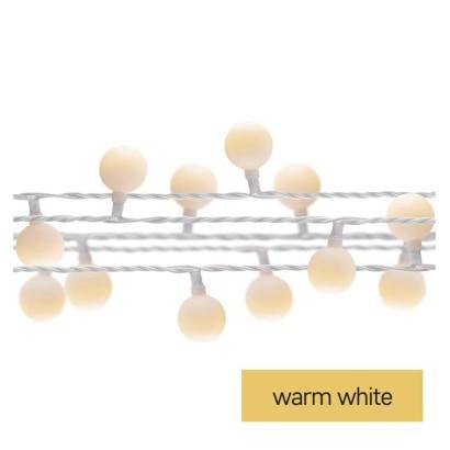 Emos LED světelný cherry řetěz – kuličky 2,5 cm, 4 m, venkovní i vnitřní, teplá bílá, časovač D5AW01