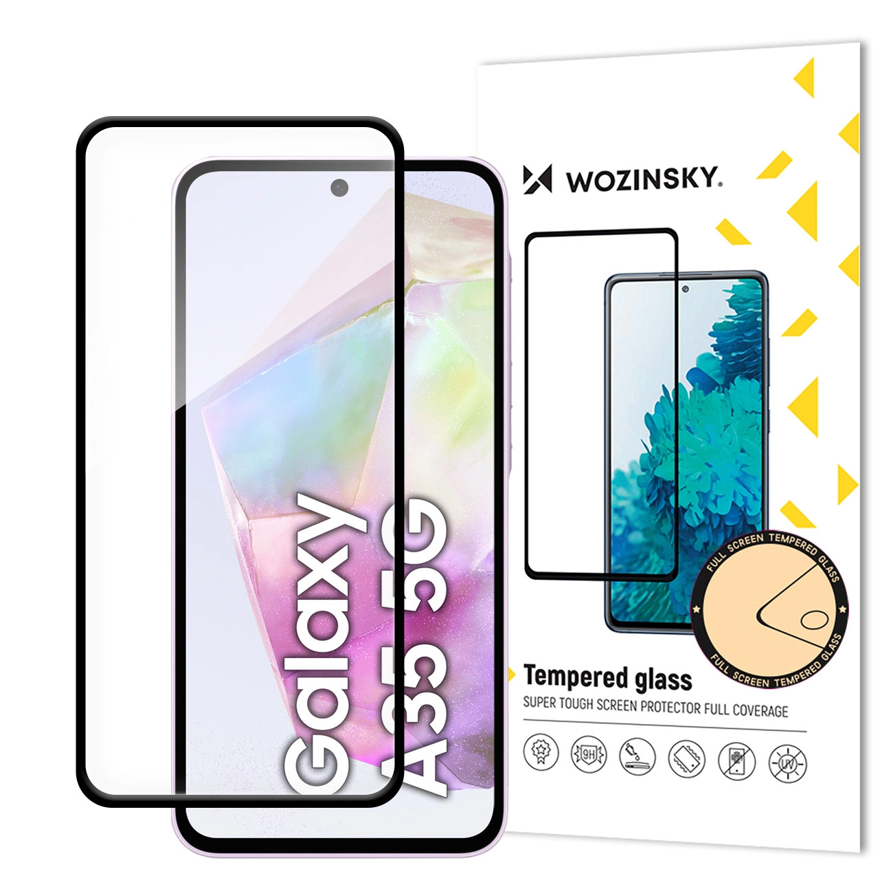 Wozinsky Full Glue Tvrzené sklo pro Samsung Galaxy A35 s černým rámečkem