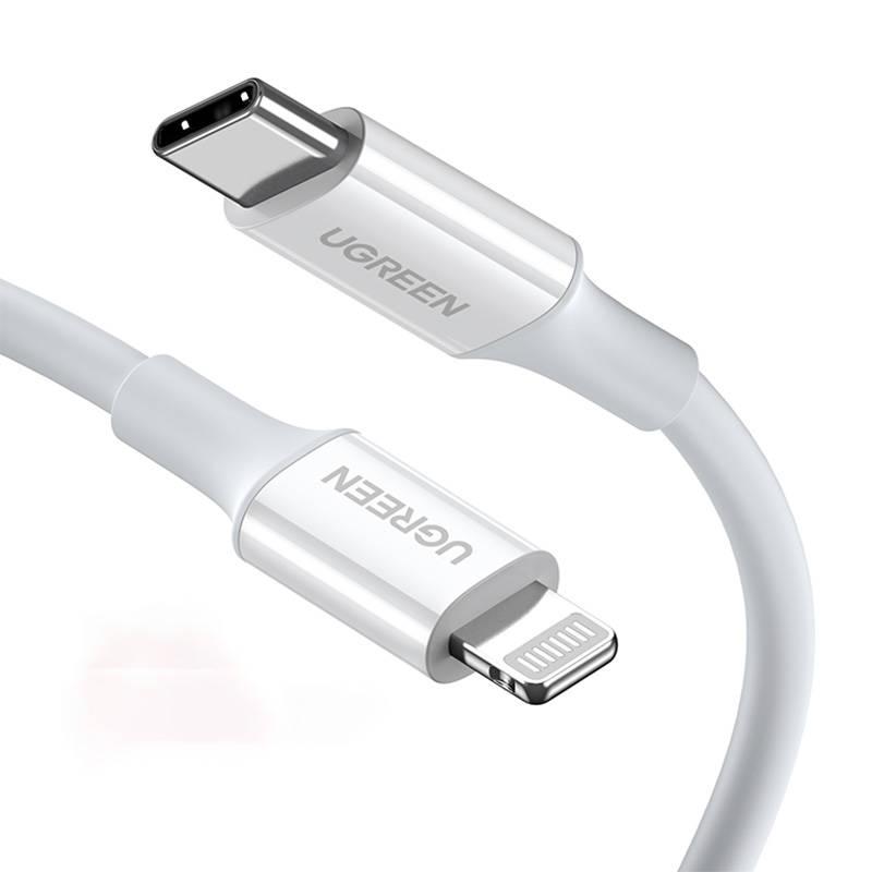 Kabel USB-C na Lightning UGREEN US171, 3A, 0,25 m (bílý)
