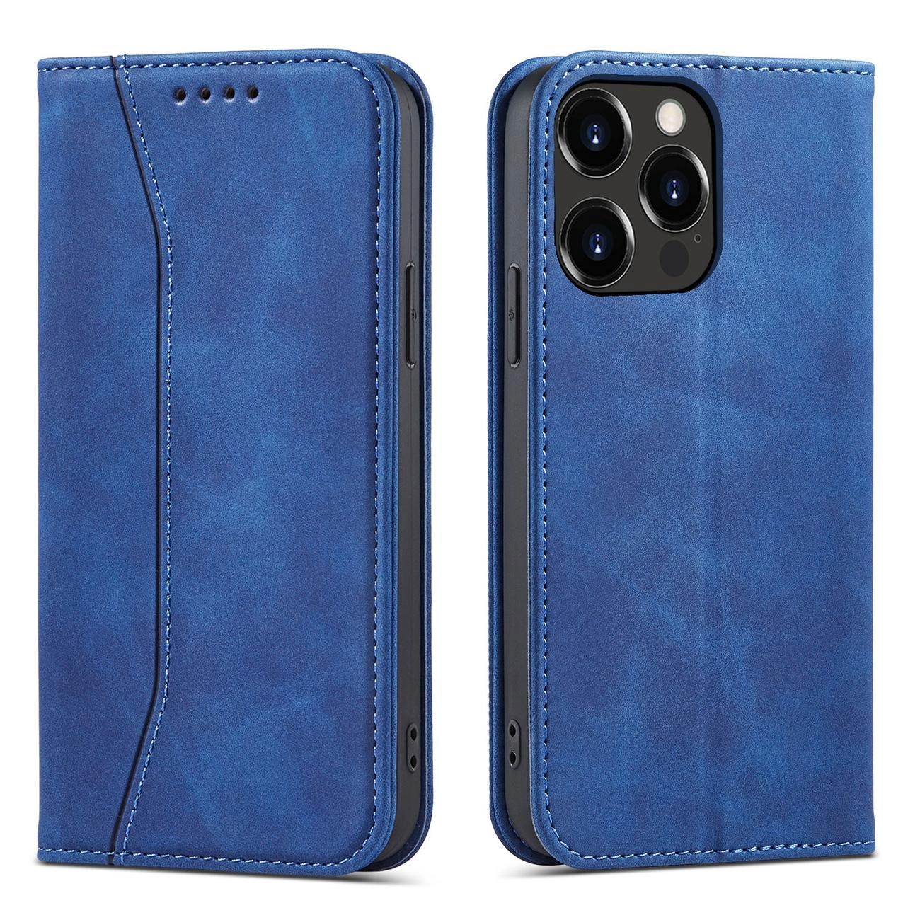 Hurtel Magnet Fancy Case iPhone 14 Pro pouzdro s flipovým krytem, peněženkovým stojánkem modré barvy