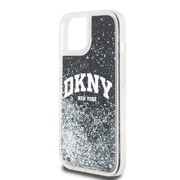 Pouzdro DKNY Liquid Glitter Big Logo pro iPhone 12 Pro/12 - černé