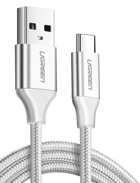 Kabel UGREEN USB na USB-C, QC3.0, 0,25 m (bílý)