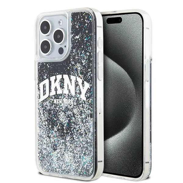 Pouzdro DKNY Liquid Glitter Big Logo pro iPhone 13 Pro Max - černé
