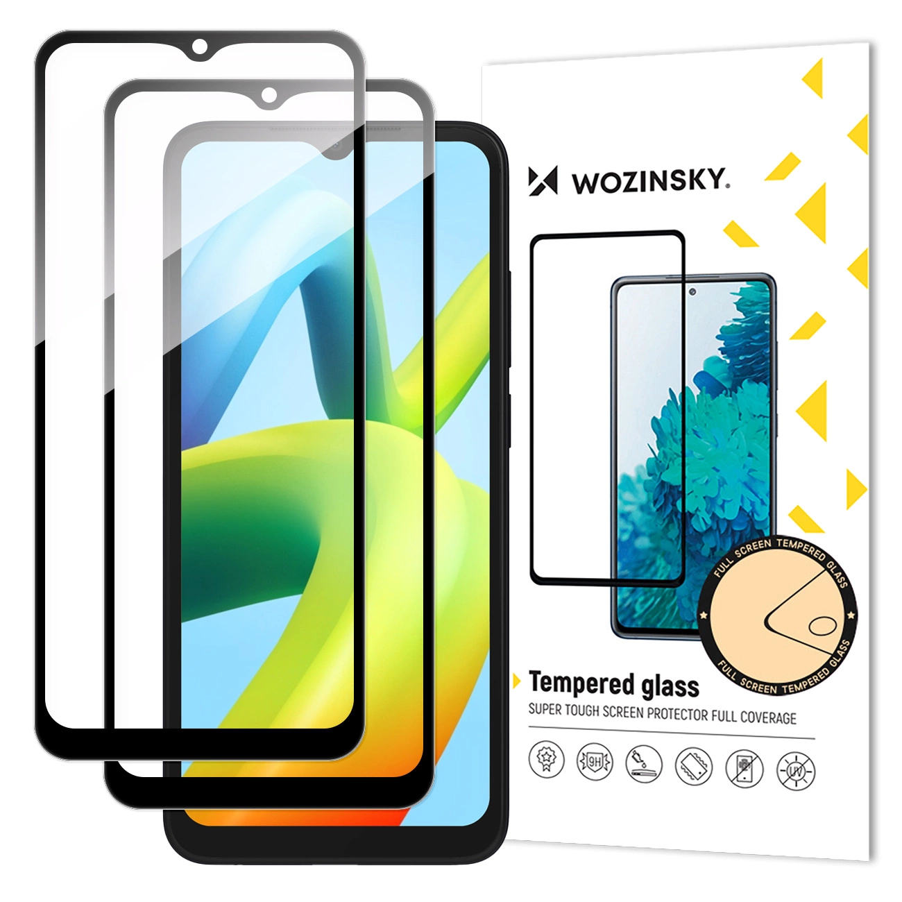 Wozinsky Full Glue Tempered Glass 2x tvrzené sklo pro Xiaomi Redmi A2 / Redmi A1 9H přes celou obrazovku s černým rámečkem