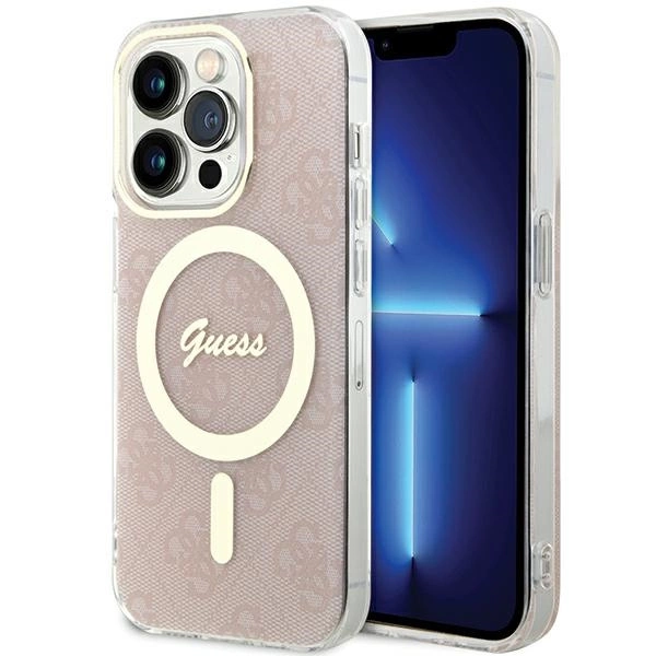 Pouzdro Guess IML 4G MagSafe pro iPhone 15 Pro Max - růžové