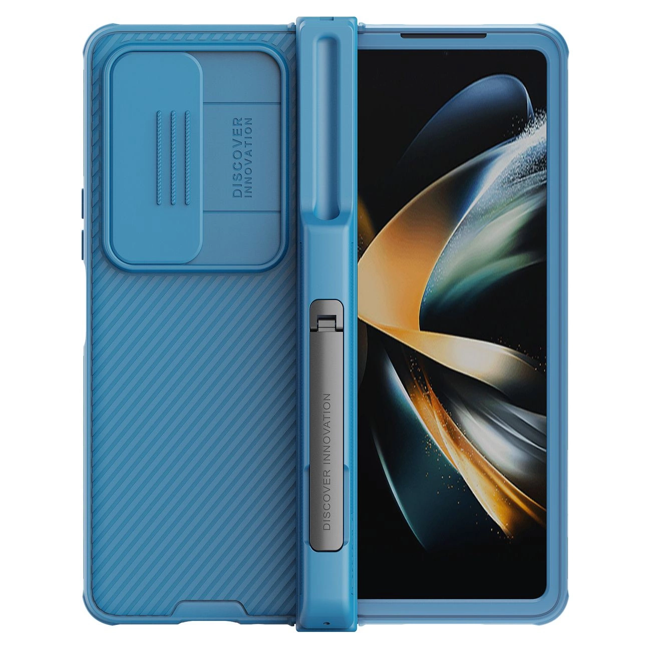 Nillkin CamShield Pro Case (oblek) Samsung Galaxy Z Fold 4 pouzdro se stojánkem na fotoaparát modré barvy