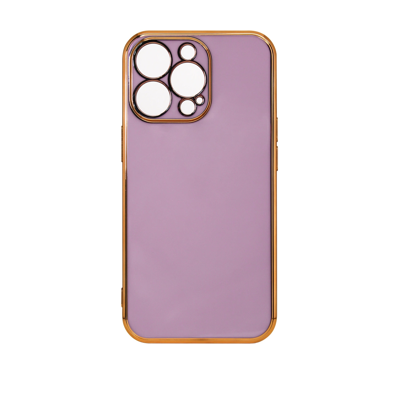 Hurtel Barevné pouzdro Lighting Color pro iPhone 13 Pro Max gelové pouzdro se zlatým rámečkem fialové barvy