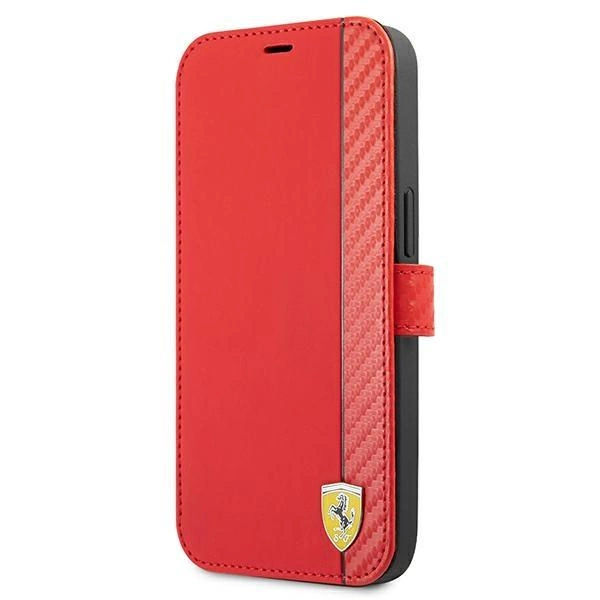 Pouzdro Ferrari On Track Carbon Stripe pro iPhone 13 Pro Max - červené