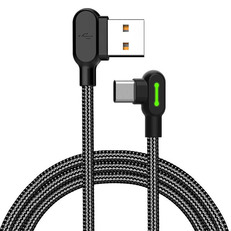 Úhlový kabel USB-C Mcdodo CA-5280 LED, 1,8 m (černý)