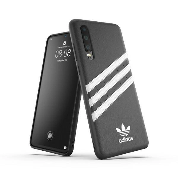 Adidas OR Tvarované PU pouzdro pro Huawei P30 černobílé