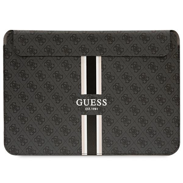 Pouzdro na notebook Guess 4G s potiskem pruhů pro 14" notebook - černé