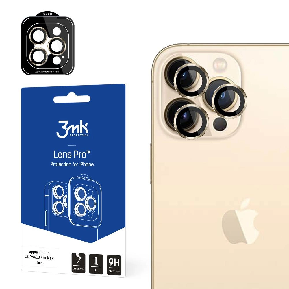 3mk Protection 3mk Lens Protection Pro kryt fotoaparátu pro iPhone 13 Pro / iPhone 13 Pro Max - zlatý